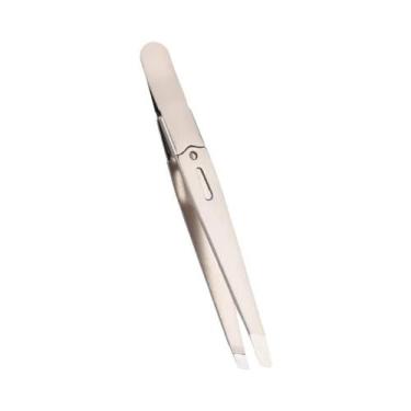 Imagem de Pinça De Sobrancelha Inclinada Em Aço Inoxidável Para Remoção De Pelos