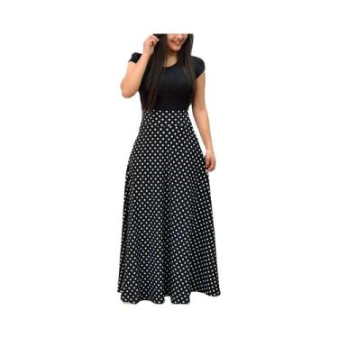 Imagem de Vestido Feminino Grande Com Estampa Floral, Manga Curta, Estilo Europe