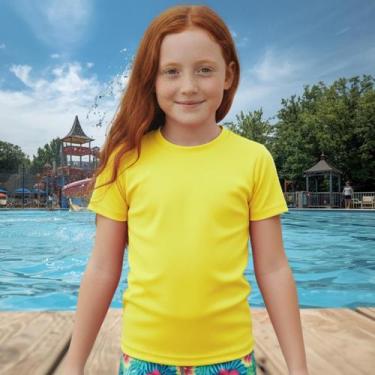 Imagem de Camisa Térmica Infantil Menina Manga Curta Proteção Solar Segunda Pele