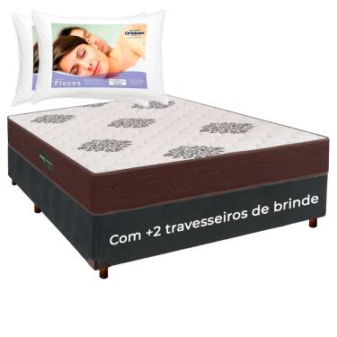 Imagem de Kit Cama Box + Colchão Casal Inova D45 + 2 Travesseiros Ortobom