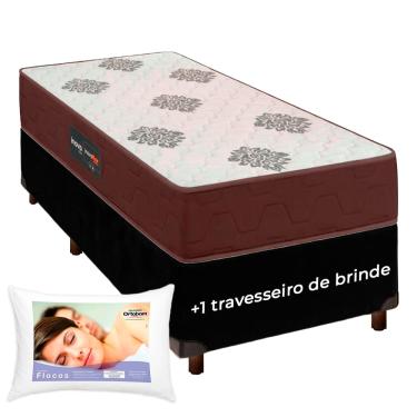 Imagem de Kit Cama Box + Colchão Solteiro Inova D45 + Travesseiro Ortobom