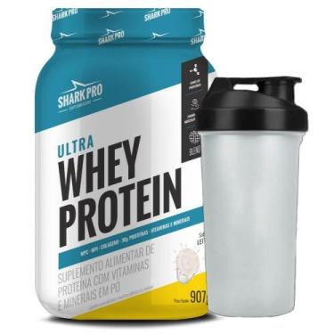 Imagem de Whey Isolado Concentrado Leite 907g Coqueteleira - Shark - SharkPro