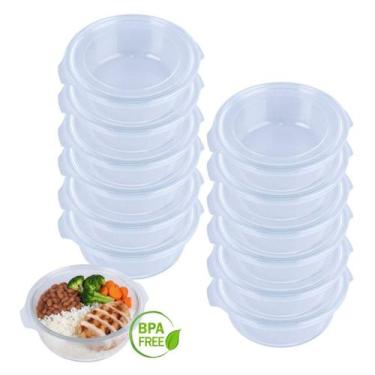 Imagem de Kit 12 Potes Hermético Marmita de Vidro Redondo 620ml Mor