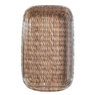 Imagem de Travessa retangular Vimini Vidro Borossilicato Rattan M -Dynasty, 3 me