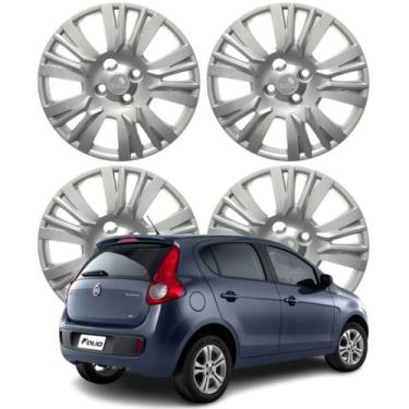 Imagem de Jogo Calota Aro 13 Fiat Palio Essence 2014 até 2015 Cubo Baixo Prata -