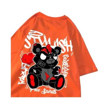 Imagem de Camisetas Com Estampa De Urso Preto Para Homens E Mulheres, Algodão De