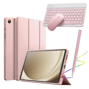 Imagem de Combo Rosa Capa P/tablet Galaxy A9 8.7+teclado Mouse + Caneta - Dealfi