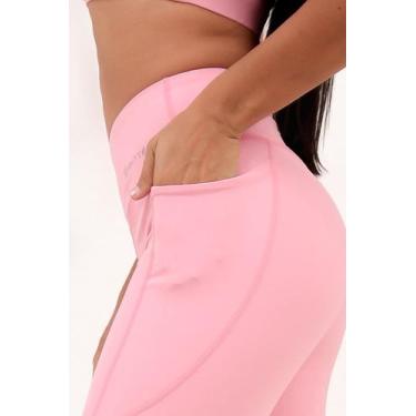Imagem de Calça Legging Feminina Journey Monttês Cós Alto Com Bolso, Rosa, GG
