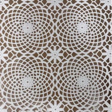 Imagem de Kit 3 Toalhas de Geladeira Renda Plástico Pvc Impermeável Branco 46x33
