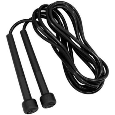 Imagem de Corda de Pular Ajustável em PVC Preta Para Treino Exercícios - J. VARI