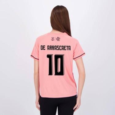 Imagem de Camisa Flamengo Frequência Feminina Rosa 10 De Arrascaeta - Braziline,