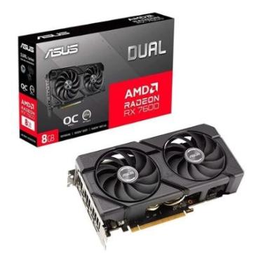 Imagem de Placa de Vídeo DUAL RX 7600 O8G EVO AMD Radeon, 8GB GDDR6, 128 Bits, OpenGL 4.6 - 90YV0...