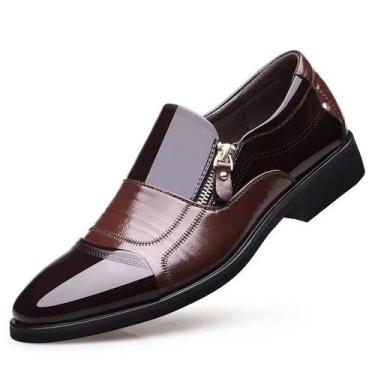 Imagem de Sapatos De Couro Masculinos Para O Outono, Bico Fino, Antiderrapantes,