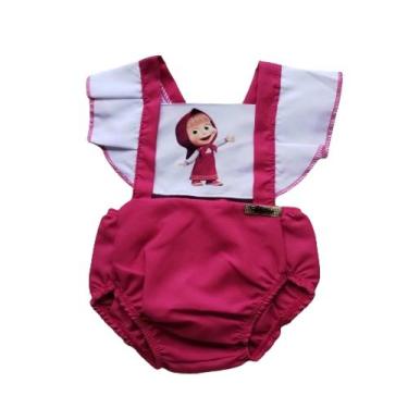 Imagem de Romper Temático Jardineira Fantasia Mesversario Infantil Bebê Menina P