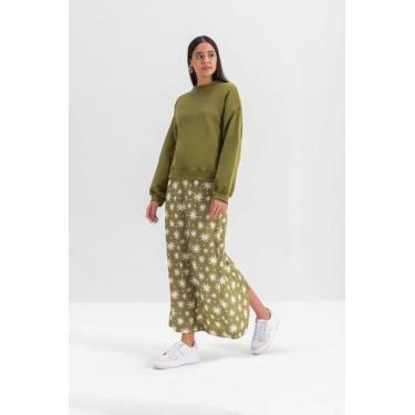 Imagem de Saia Feminina Viscose Essendi P, M, Verde médio