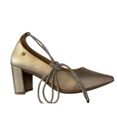 Imagem de Scarpin Feminino Santinelli 1478-061-232, Champagne, 36