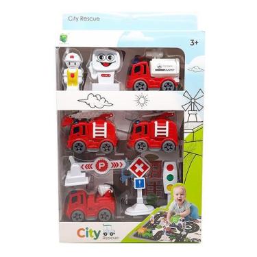 Imagem de Kit 4 Carrinhos Crie Sua Cidade Resgate com acessórios 2619-4 - Dorémi