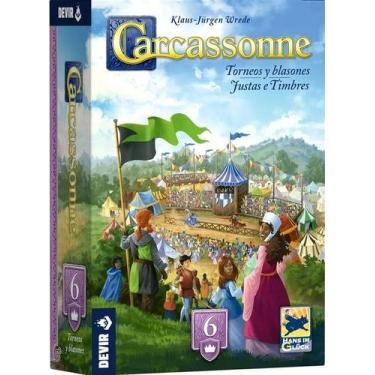Imagem de Carcassonne: Expansão 6 - Justas e Timbres (2025) - Jogo de Tabuleiro 