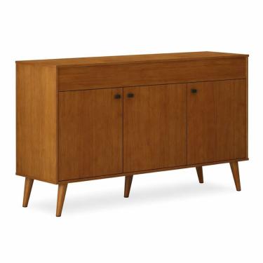 Imagem de Buffet Aparador México Retrô 3 Portas 136cm para Sala de Jantar e Estar com Pés Palito Arbo