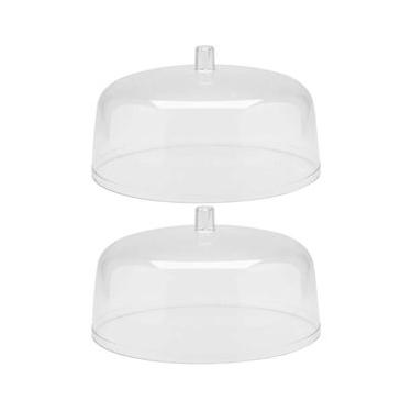 Imagem de Kit 2 Cúpulas para Prato de Bolo 30cm Tampas Boleira Natural Cozinha Padaria Confeitaria OU