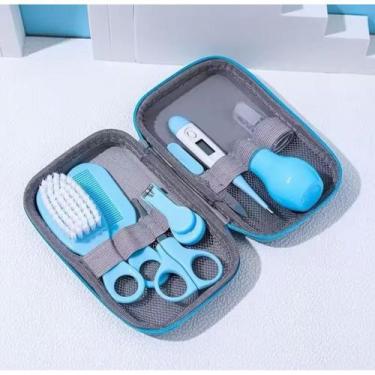 Imagem de Kit Higiene Cuidados De Bebe 8 Peças Infantil Termometro - NoBrand, Az