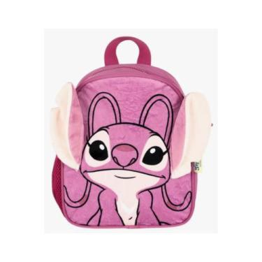 Imagem de Lancheira Térmica Escolar Pelúcia com Orelhas 3D Stitch e Angel Disney