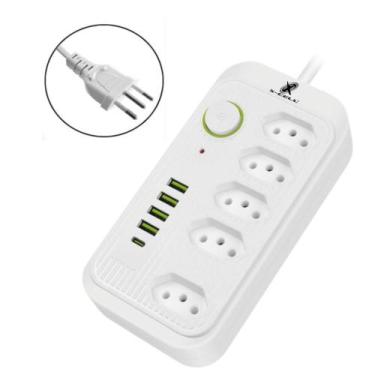 Imagem de Filtro de Linha bivolt 10A Cabo 2m 5 Tomadas USB/C XC-FL-07 X-cell - X