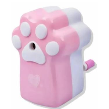 Imagem de Apontador de Mesa Manivela Cat Lindo Patinha de Gato Rosa Papelaria Pr
