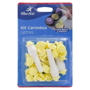 Imagem de Kit Carimbos Letras Alfabeto 35pçs Blue Star Marcar Docinho