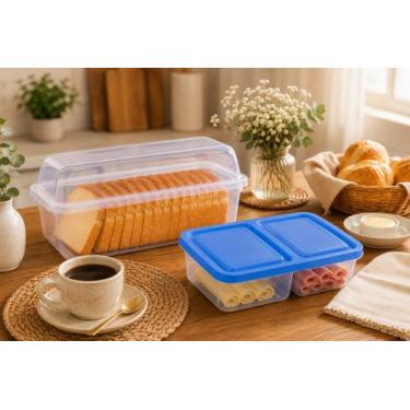 Imagem de Kit com Porta Pão e Porta Frios Para Armazenar e Conservar - Familly R