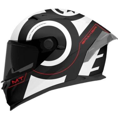 Imagem de Capacete Moto MT Braker SV Inox A0 Branco Preto Brilhante - Mt Helmets