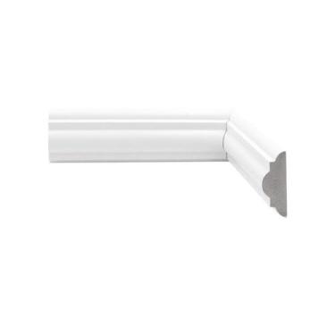Imagem de Kit 36m Linear Rodameio de Poliestireno Frisado 5CMX2,40m Branco Casa 