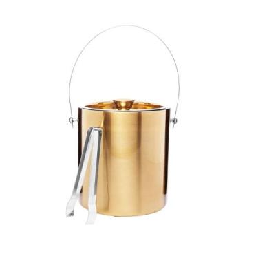 Imagem de Balde de Gelo Wolff Old Fashioned Dourado de Aço Inox