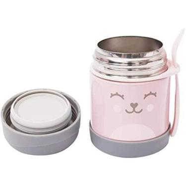 Imagem de Pote termico para bebe com colher gumy rosa inox buba12469 - Buba Care