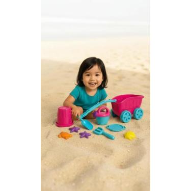 Imagem de Carrinho de Praia Infantil com 9 Acessórios de Brinquedo - Congratulat