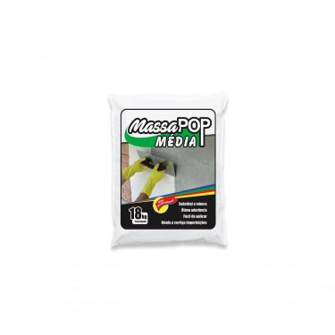 Imagem de Massa Corrida Massapop Média Gelo Substitui o Reboco Maior Resistência Mecânica Branco Selamix 18KG