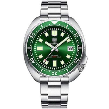 Imagem de Relógio de pulso masculino SD1970 Steeldive 44 mm NH35 mergulho, safira com moldura de cerâmica para homens, Verde, Mecânico