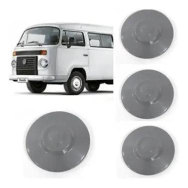 Imagem de Jogo Calotas Kombi Clipper Fusca Brasilia Plast. Cinza