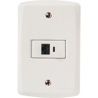 Imagem de Conjunto 4x2 com 1 Tomada Telefone RJ11 Tramontina Lux2 Branco Tramontina