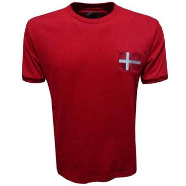 Imagem de Camisa Dinamarca 1970 Liga Retrô  Vermelha Gg