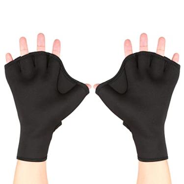 Imagem de fengny Luvas de neoprene para natação de treinamento de resistência à água com alça de pulso ajustável e de treinamento de natação de mergulho
