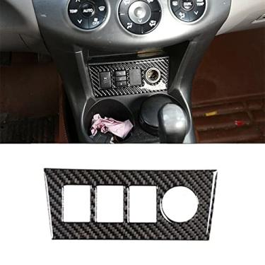 Imagem de FINMOKAL Fibra De Carbono Real Adequada Para Painel De Isqueiro Toyota Rav4 2006-13 Console Preto, Fibra De Carbono