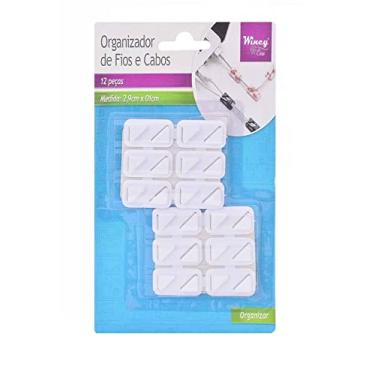 Imagem de Kit com 12 Organizador de Fios Cabos de Plástico Autoadesivo