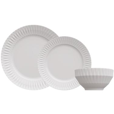 Imagem de Aparelho de Jantar e Sobremesa 12 Peças Germer Diamante em Porcelana - Branco 