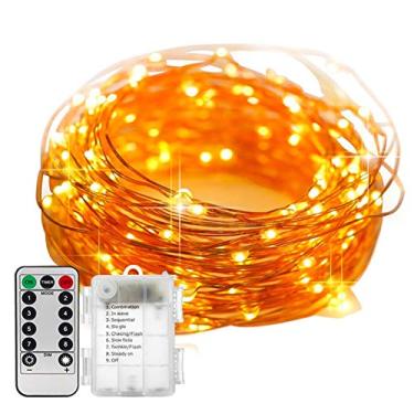 Imagem de Kiboule 20M/65.6ft 200 LEDs Fairy Lights Fio de Cobre Lâmpada de Natal String Light 8 Modos de Iluminação com Controle Remoto 3 * AA Cell Alimentado para Festa de Casamento Pátio Jardim Decoração de Casa