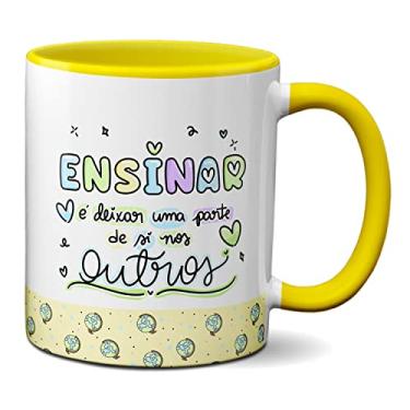 Imagem de Caneca Dia Do Professor Ensinar É Deixar Parte Nos Outros (Amarela)
