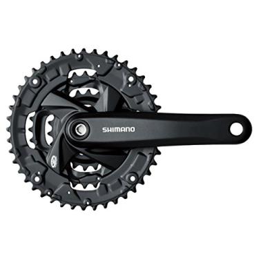 Imagem de SHIMANO Conjunto de manivela de bicicleta de montanha de 9 velocidades - FC-M371-L, Preto, 170MM, 48X36X26T W/CG
