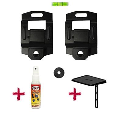 Imagem de Suporte Universal Fixo Para TV + Suporte Para Conversor e Limpa Telas, Brasforma, SBRUB871 SBRUB871, Preto10” a 85”