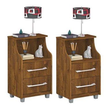 Imagem de Conjunto 2 Mesas de Cabeceira Topázio Malbec