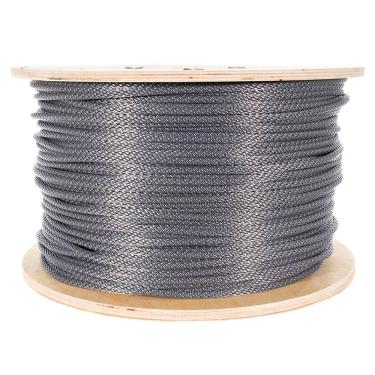 Imagem de Cabo de fio galvanizado trançado de nylon Golberg – corda de mastro de bandeira – núcleo de cabo de fio de aeronaves – alta resistência à tração (0,6 cm x 1,5 m) – Prata